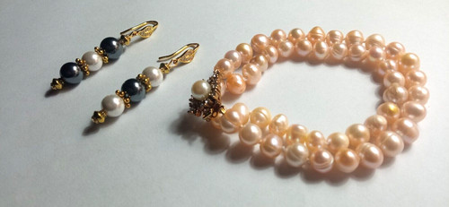 Bracciale+orecchini+strass