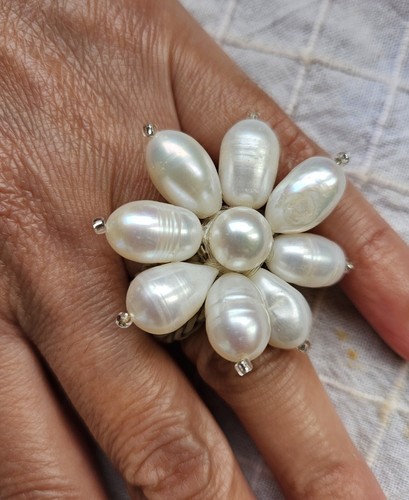 Anello donna perle - perle, fiume