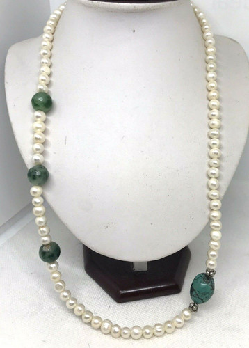 Lunga collana luminose perle - collana,