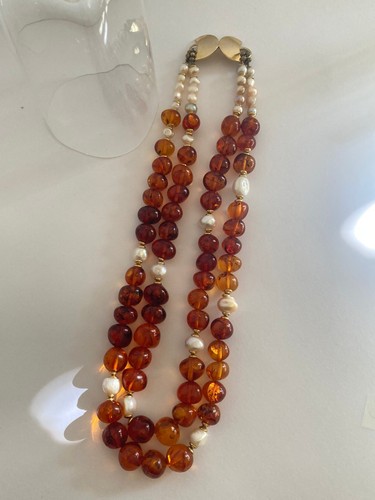 Collana ambra perle - ambra,