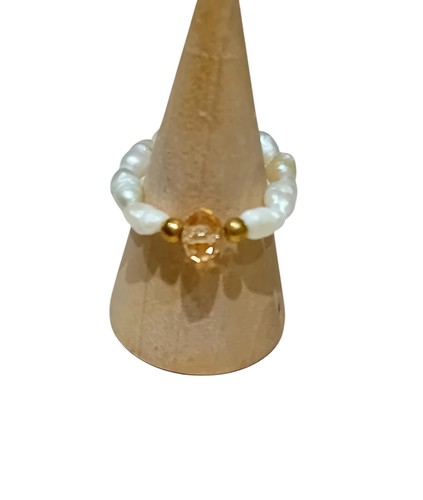 Anello con perle fiume - perle,