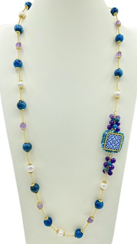 Collana con agata perle - ??, di