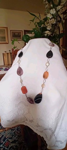 Collana lunga argento - cm.,