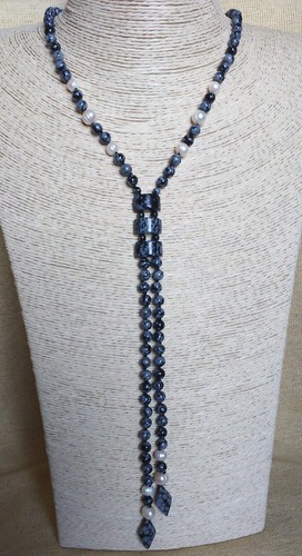 Collana lunga ossidiana - in,